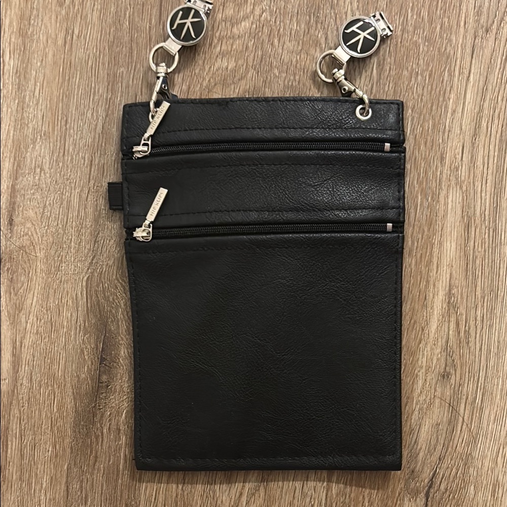 Hipklip Black Leather Bag.